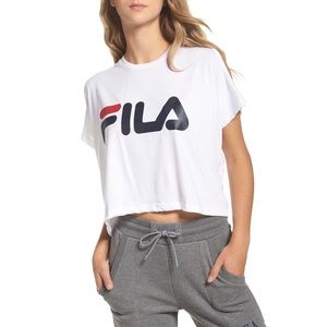 Fila White Short Sleeve Tee with Logo